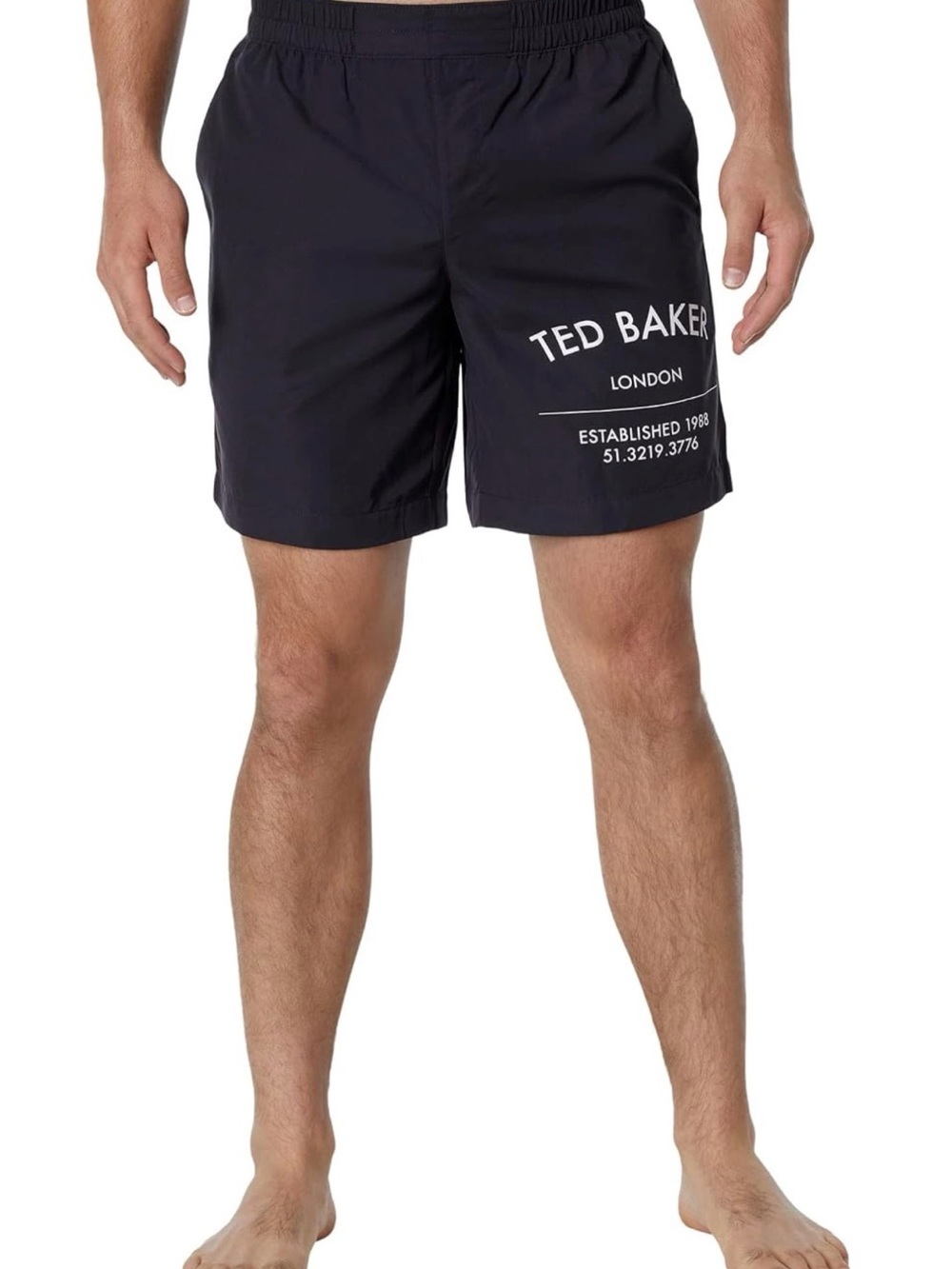 Ted Baker Black Swim Trunks with White Logo